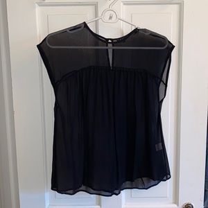 Theory silk sheer blouse